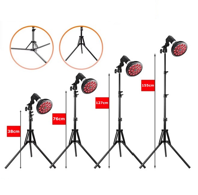 Výškově nastavitelný stojan terapeutické LED lampy 38 až 155 cm